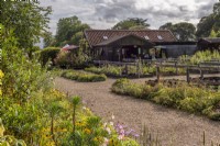 View of plant sales area at West Acre Gardens and Nursery, Norfolk