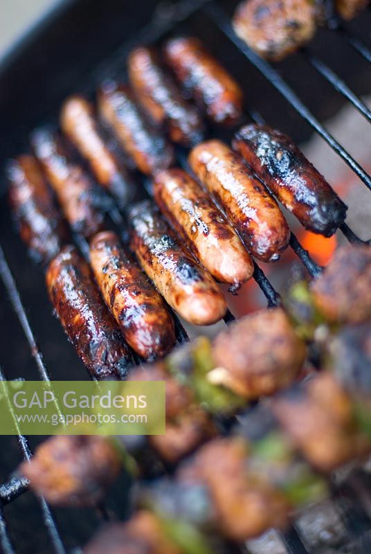 Sausages on a barbecue