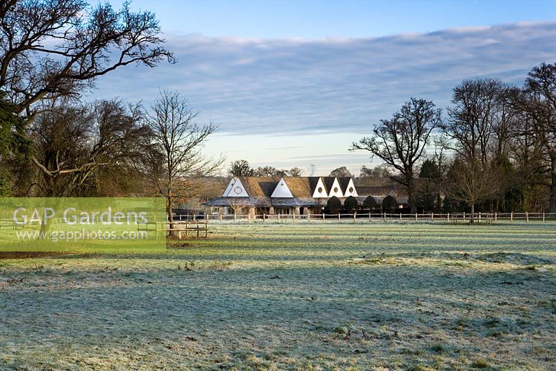 The Orchard Room in a frosty landscape, Highgrove December 2008.