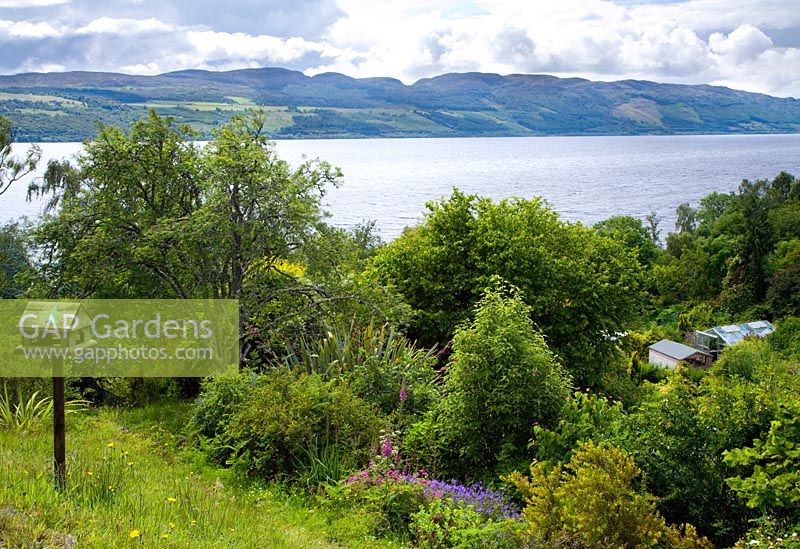 View over greenhouse to Loch Ness