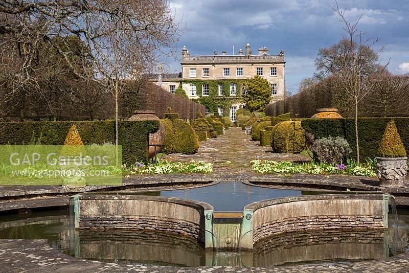 Highgrove House and Garden in Spring, April 2013. The Lily Pool and Thyme Walk. 