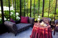 Seating area in orangery 