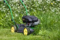 Mowing with a rotary mulching mower