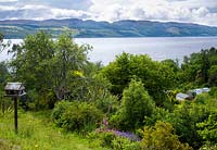 View over greenhouse to Loch Ness