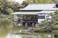 Building called Ryotei at the edge of the lake