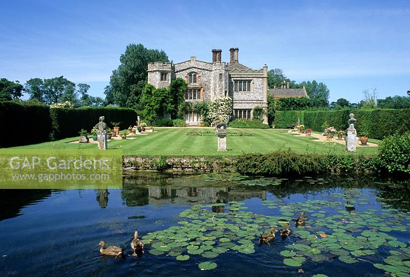 Moat at Mannington Hall and Garden in Norfolk