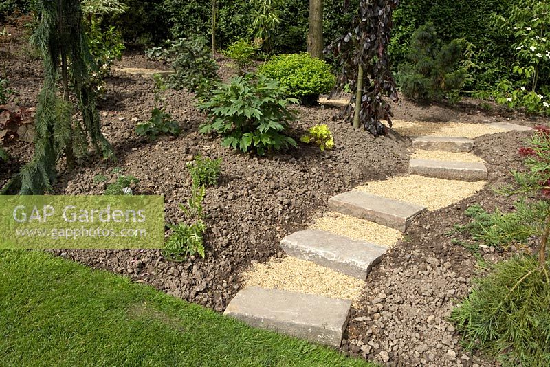 Stone steps at Cypress House in Dalton