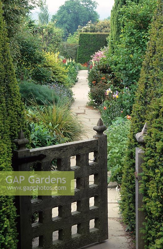 Looking through the gate into the High Garden at Great Dixter