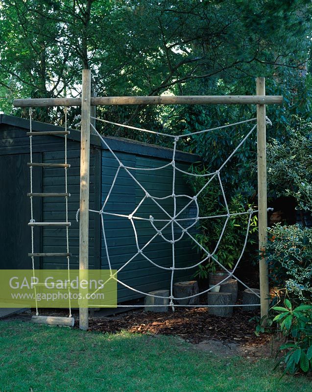 Spiders web rope climbing frame