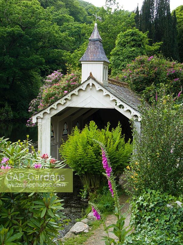 The Victorian boathouse at Trevarno, Cornwall