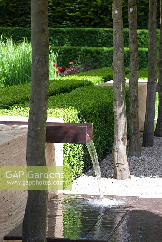 Water feature in The Laurent-Perrier Garden, Sponsored by Champagne Laurent-Perrier - Gold medal winner at RHS Chelsea Flower Show 2009