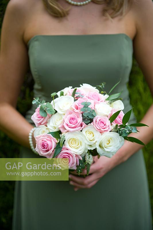 Woman holding a posy of flowers