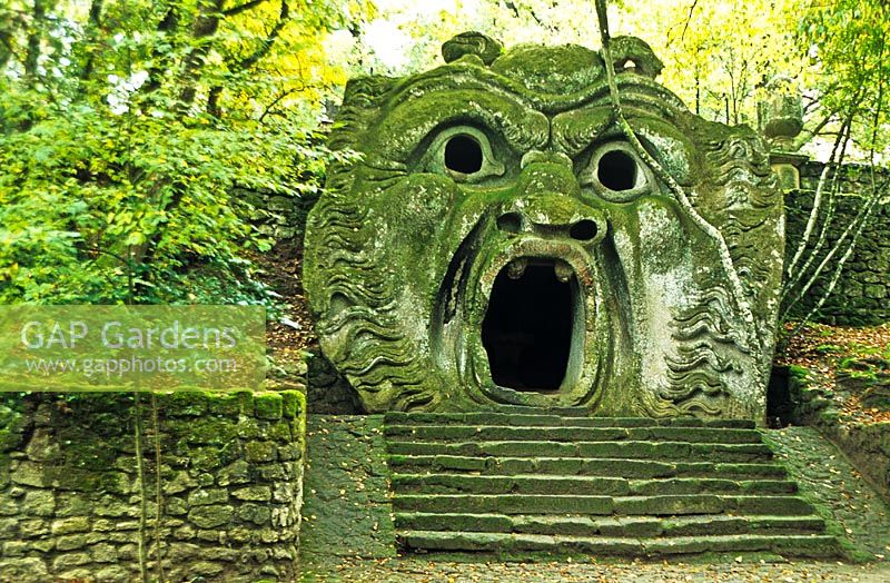 Hells Mouth, Bomarzo, Sacro Bosco. Also known as Parco dei monstri, Viterbo, Italy, a 16th century garden