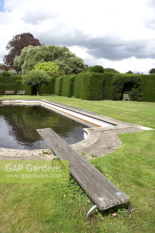 Old swimming pool in the East Garden at Hatfield House.