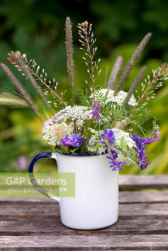 GAP Gardens - A summer wildflower arrangement in an enamel jug. Seed ...
