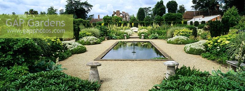 The White Garden with a pool at Loseley Park