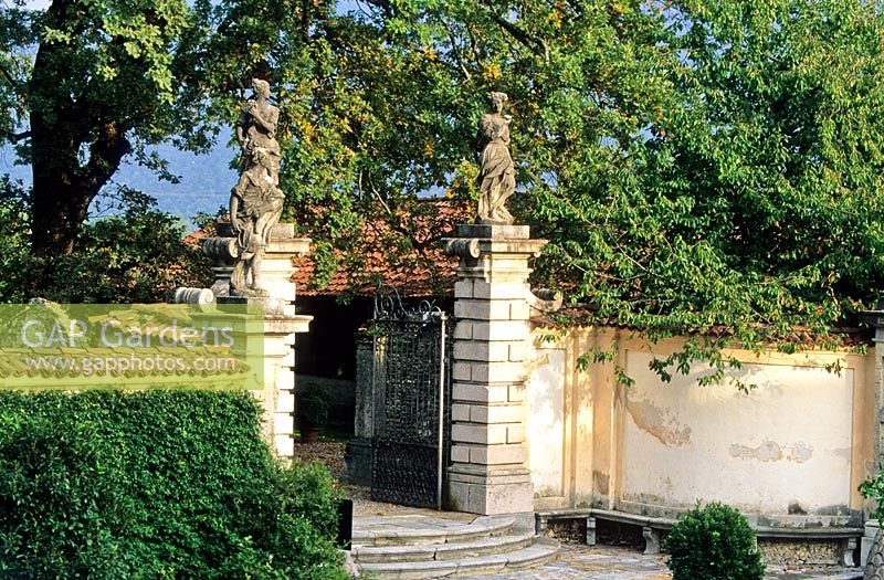 Entrance to the Secret Garden and shrine - Villa Della Porta Bozzolo, Casalzuigno, Italy