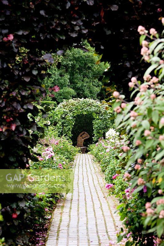 The Rose Border - Kiftsgate Court Garden, Chipping Campden, Gloucestershire, UK