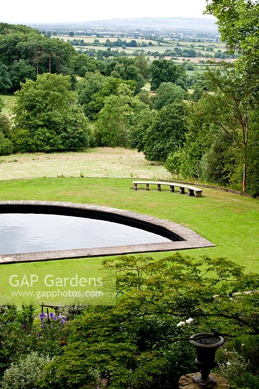 Lower garden - Kiftsgate Court Garden, Chipping Campden, Gloucestershire, UK
