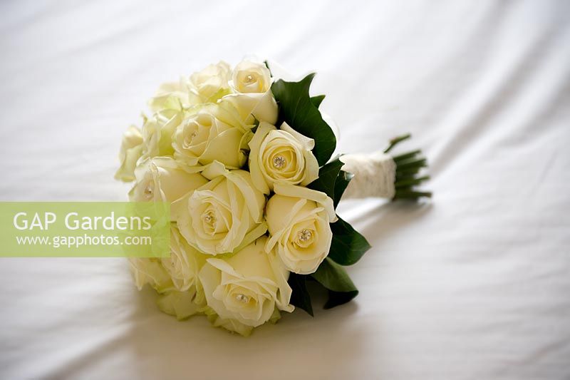 Bouquet of white or cream roses