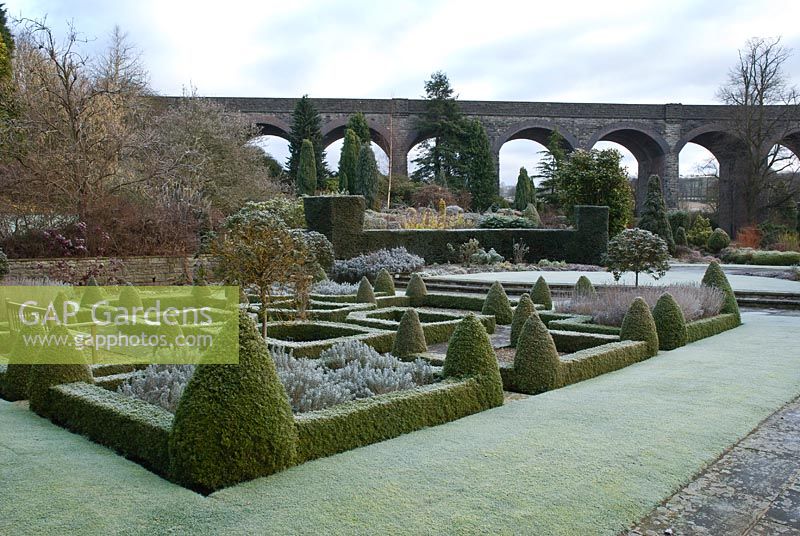 View of the parterre towards the viaduct - Kilver Court, Somerset