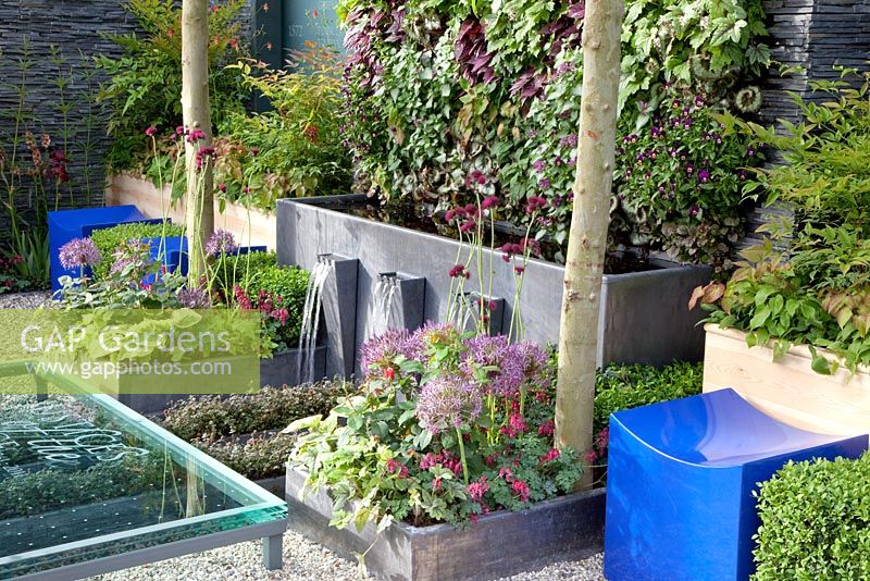 Water feature. 'The Magistrates' Garden'. Silver-Gilt Medal Winner. RHS Chelsea Flower Show 2011