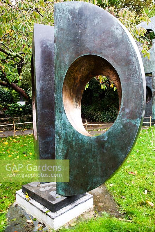 Two Forms Divided Circle - Barbara Hepworth Sculpture Garden, St Ives, Cornwall, October 