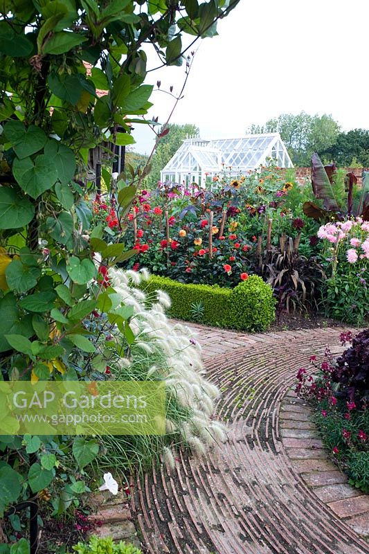 Formal cutting garden with dahlias and annuals 