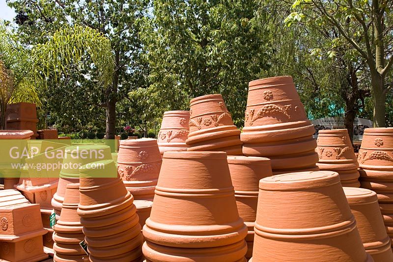 Terracotta pots at Gitto Nursery, Palermo, Sicily, Italy