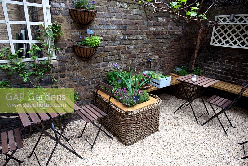 A medieval herber with bench seating and odoriferous herbs - First Chelsea Fringe Festival, London 2012