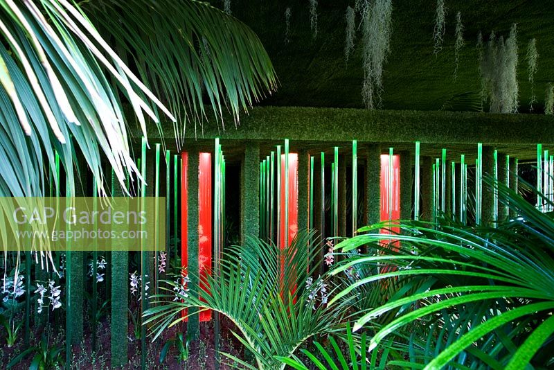 A garden inspired by a radio programme about pharmaceutical companies patenting compounds synthesised from rainforest plants - 'Possession' - RHS Hampton Court Flower Show 2012 
