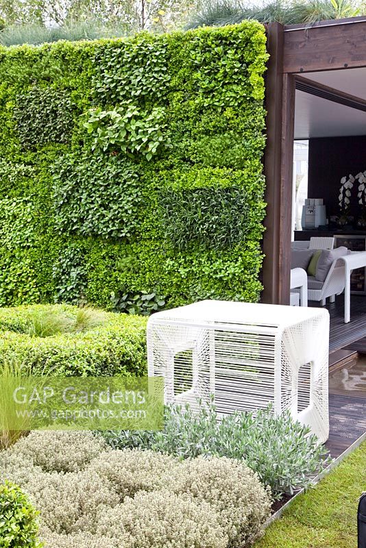 Lavandula, Fragaria, Thymus, Oregano and Festuca - The Rooftop Workplace of Tomorrow garden - RHS Chelsea Flower Show 2012
 