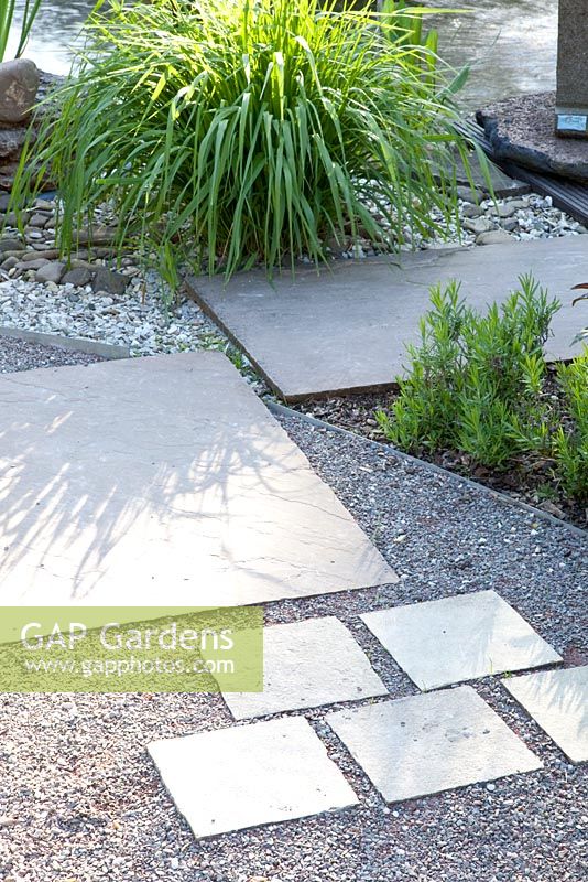 Gravel and paving stone path