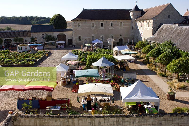 Annual pumpkin festival with market stalls - Chateau du Rivau, Lemere, Loire Valley, France