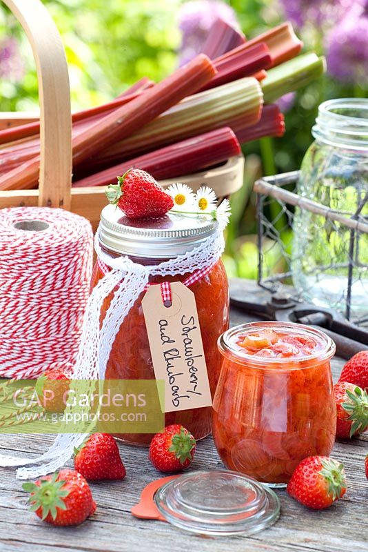 Home made Strawberry and Rhubarb preserves