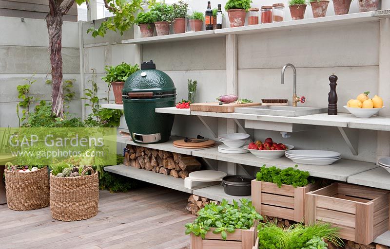 Fresh Gardens section - Big Green Egg stand Alfresco concepts Ltd - RHS Chelsea flower show 2013 
