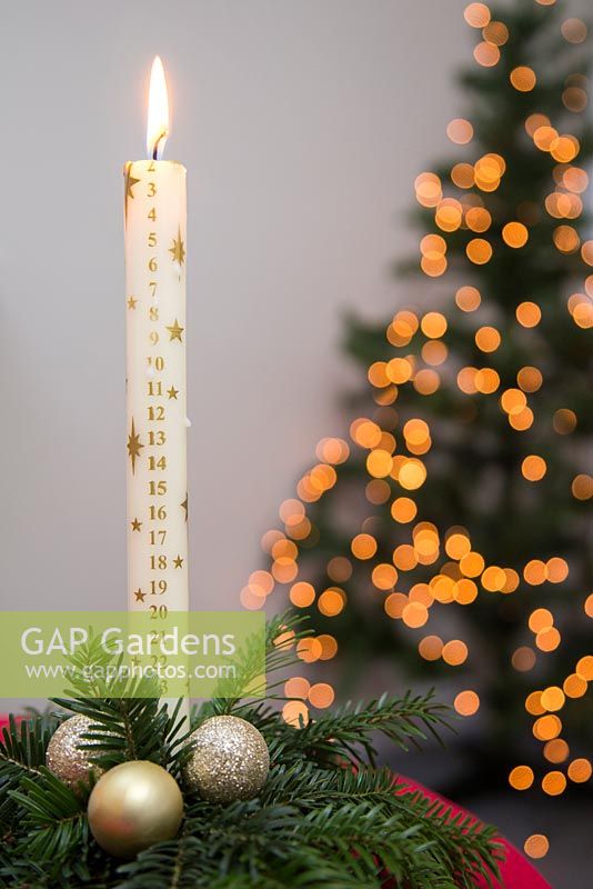 Lit Advent candle