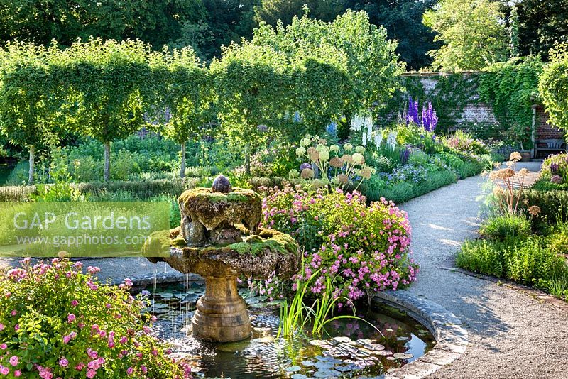 The fountain in the Walled Garden, Highgrove, July 2013.