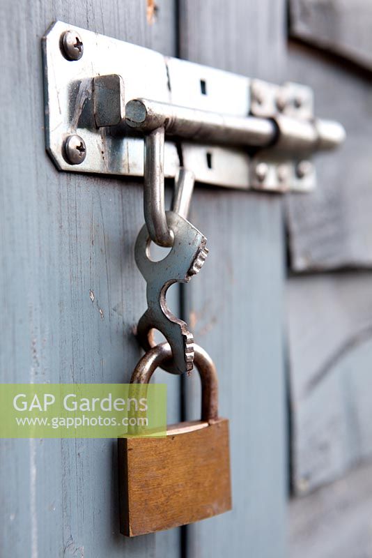 Broken lock on garden shed