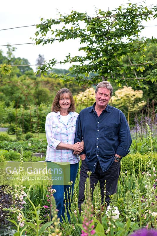 Terry and Vanessa Winters in their garden at Ordnance house. The garden was designed and planted only two years before these images were taken.