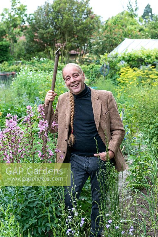 Bob Flowerdew in the organic garden he calls his 'laboratory' because of the large number of plant trials he has carried out there during the last 30 years