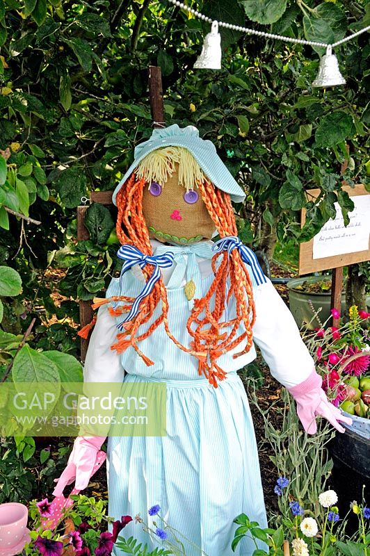 Lady scarecrow at Paddock Allotments 