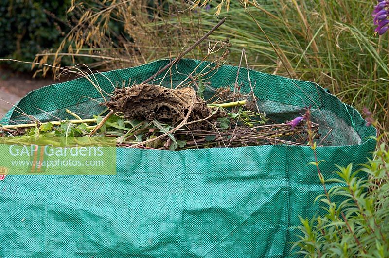 Sack of garden waste