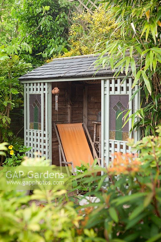 Summer house in the Secret Garden. Hope House, Caistor, Lincolnshire, UK