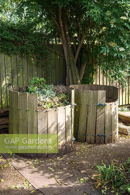 Home made, moveable slatted compost bins