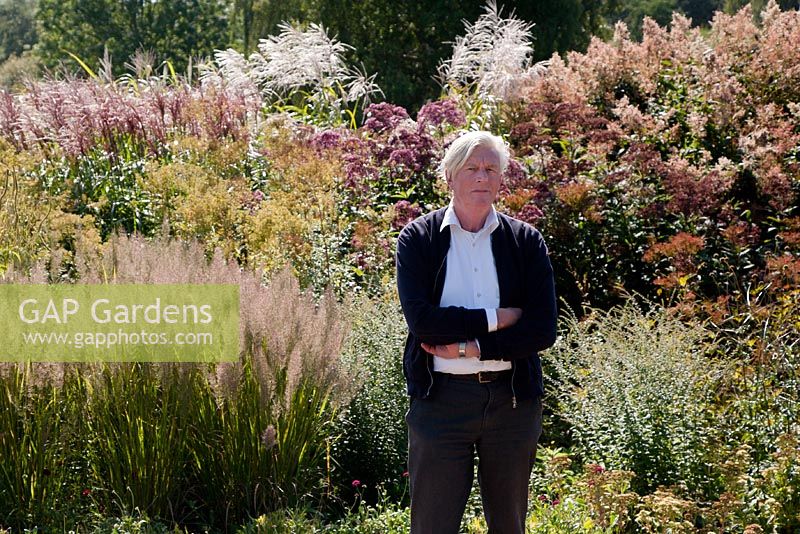 Piet Oudolf in the newly redesigned Millennium Garden at Pensthorpe