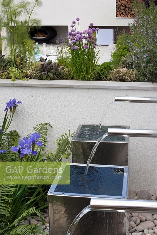 Water features in the Sociability garden at BBC Gardener's World Live 2015