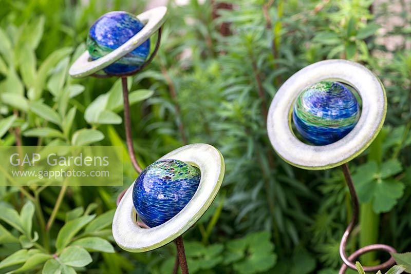 Celestial inspired glass border ornaments