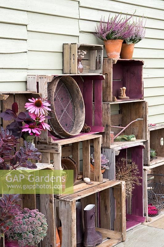 Vintage wooden crate storage