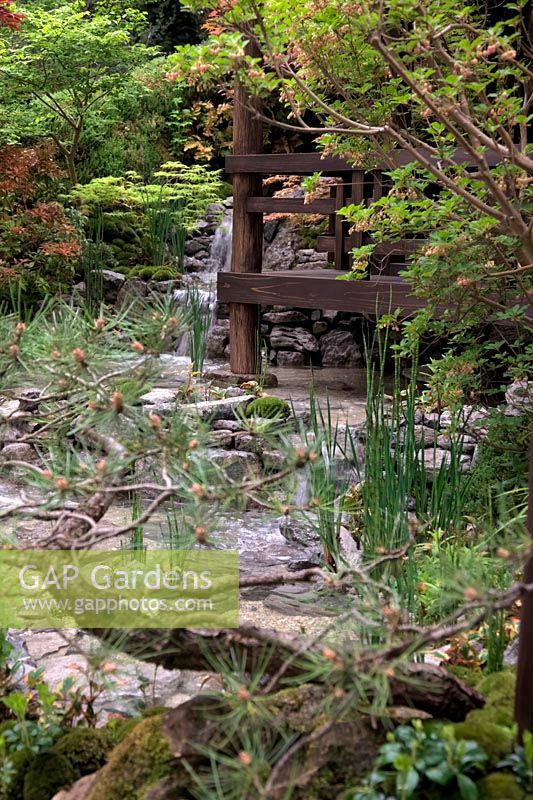 An alcove  - Tokonoma -  garden Sponsor - s - : Ishihara Kazauyuki Design Laboratory Co., Ltd. / CatÂ’s Co., Ltd. / SEKISUI HIME Tokai Co., Ltd. / HB-101 / Jyutaro / Art grage / Designer - s - : Kazuyuki Ishihara RHS Chelsea flower show 2013 Gold award Best Artisan Gar